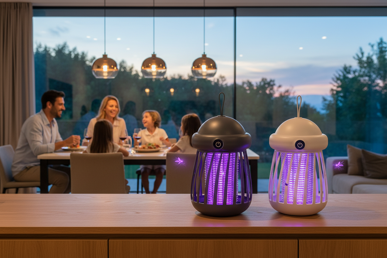 Stop Zanzare™ – Famiglia a cena, lampade su mobile