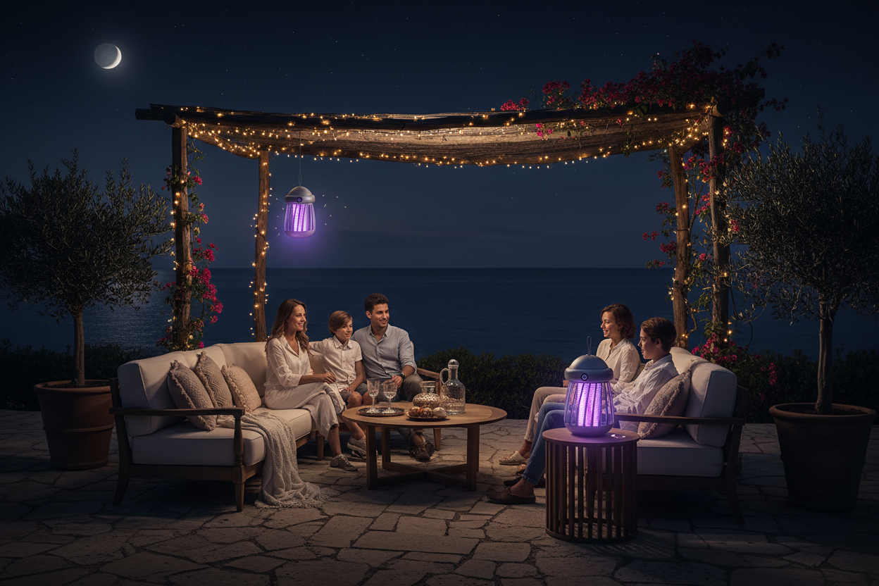 Stop Zanzare™ – Terrazzo sul mare, atmosfera notturna